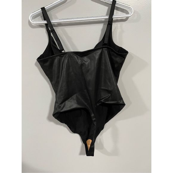 Popilush Bodysuit 2XL Tummy Control Faux Leather Shapewear Sleeveless Black NWT - Picture 7 of 7